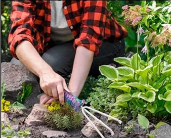 Gardening Tools,5 Pieces Garden Tools with Floral Print, Ergonomic Handle Trowel Rake Weeder Pruner Shears Sprayer,Gardening Supplies with Carrying Case Gifts for Women